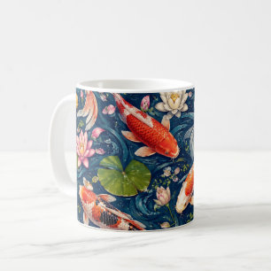 Mug Peinture de motif de carpes koï japonaises vintage
