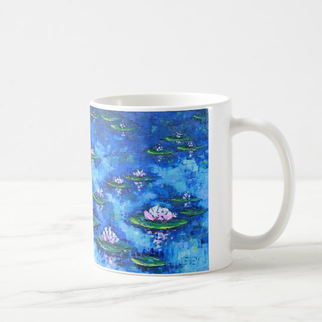 Mug Peinture de nénuphar, art de fleur, fleurs (Droite)
