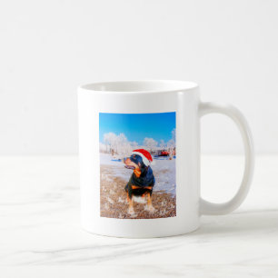 Mug Peinture de Noël de chien Rottweiler