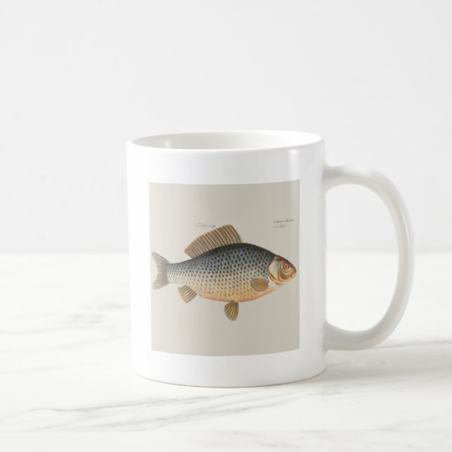 Mug Peinture de pêche de carpe dessin d'eau douce  (Droite)
