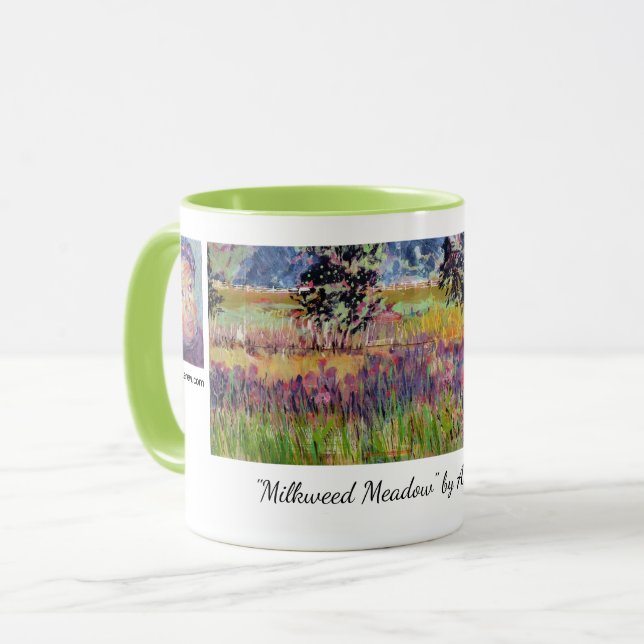 Mug Peinture de prairie d'asclépiade / Artiste Larry L (Devant gauche)