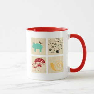 Mug Peinture de quatre blocs de bois pour enfants