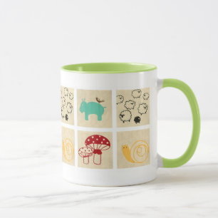 Mug Peinture de quatre blocs de bois pour enfants