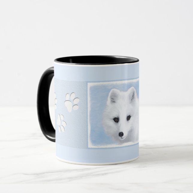 Mug Peinture de Renard Arctique - Art Animalier Origin (Devant gauche)