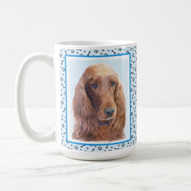 Mug Peinture de Setter irlandais - Joli art original d (Gauche)