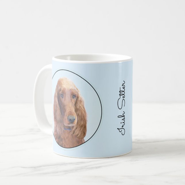 Mug Peinture de Setter irlandais - Joli art original d (Devant gauche)