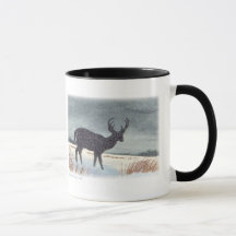 Peinture de silhouette de cerfs communs époussetée