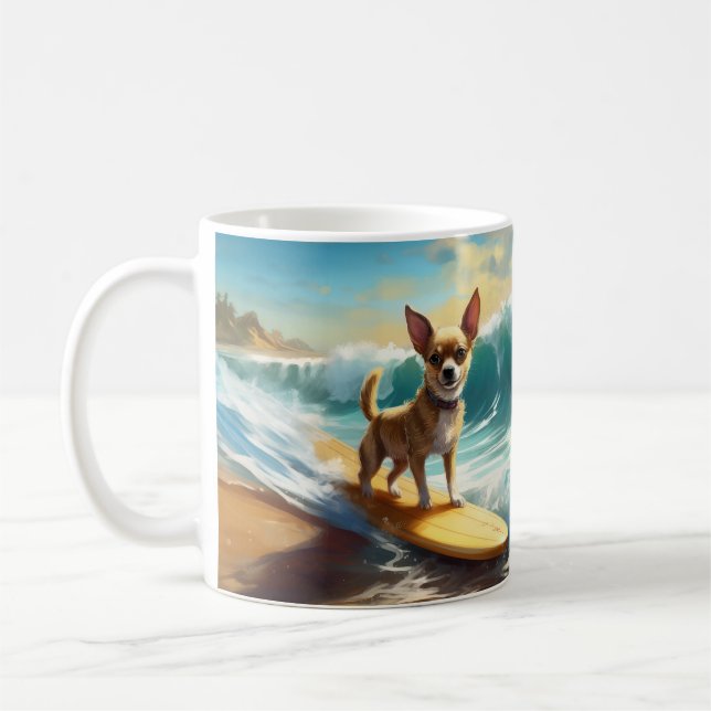 Mug Peinture de surf sur la plage de Chihuahua (Gauche)