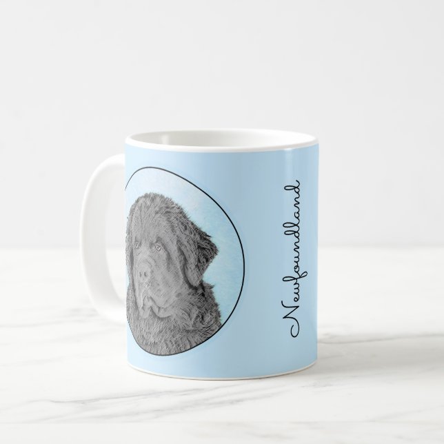 Mug Peinture de Terre-Neuve - Cute Original Chien Art (Devant gauche)