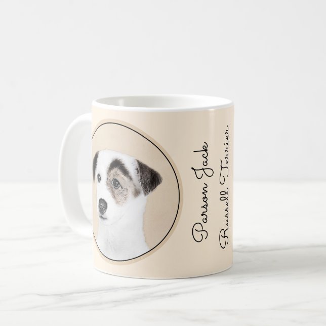 Mug Peinture de Terrier Parson Jack Russell - Art Cani (Devant gauche)