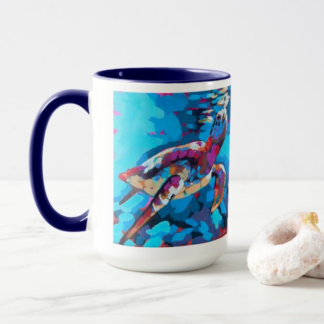 Mug Peinture de Tortue de Mer - Décoration de Maison d (Avec donut)