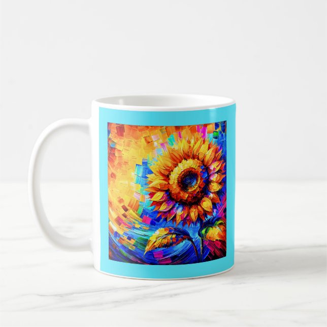 Mug Peinture de tournesol Couleurs vives Puissance du  (Gauche)