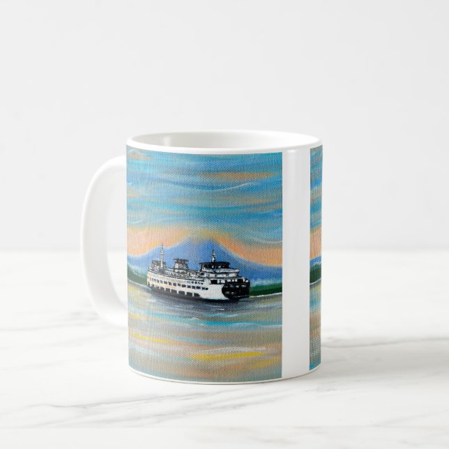 Mug Peinture de traversier Sunrise (Devant gauche)
