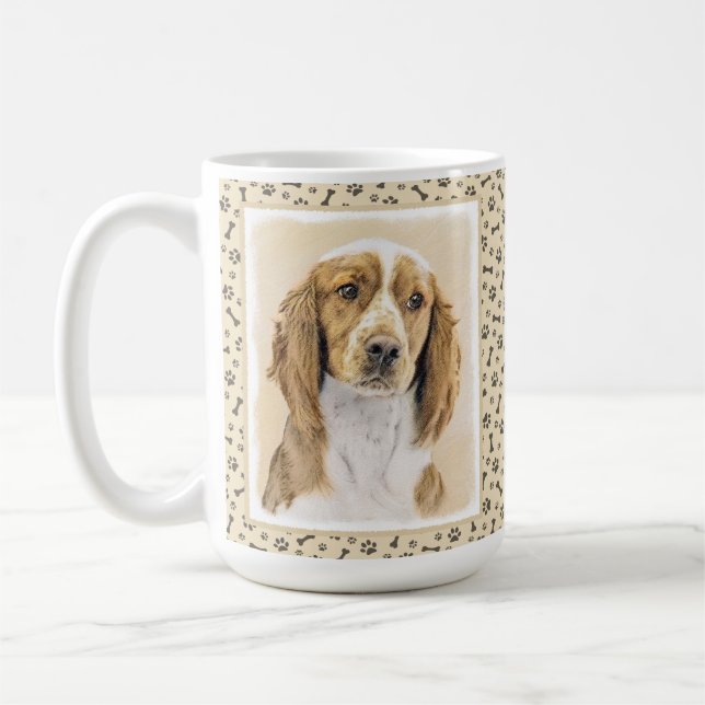 Mug Peinture de Welsh Springer Spaniel - Art de chien  (Gauche)