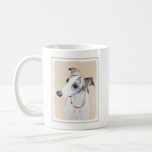 Mug Peinture de whippet - art original mignon de chien (Gauche)