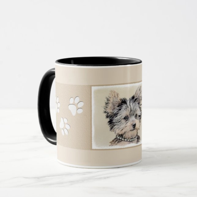 Mug Peinture de Yorkshire Terrier - art original (Devant gauche)
