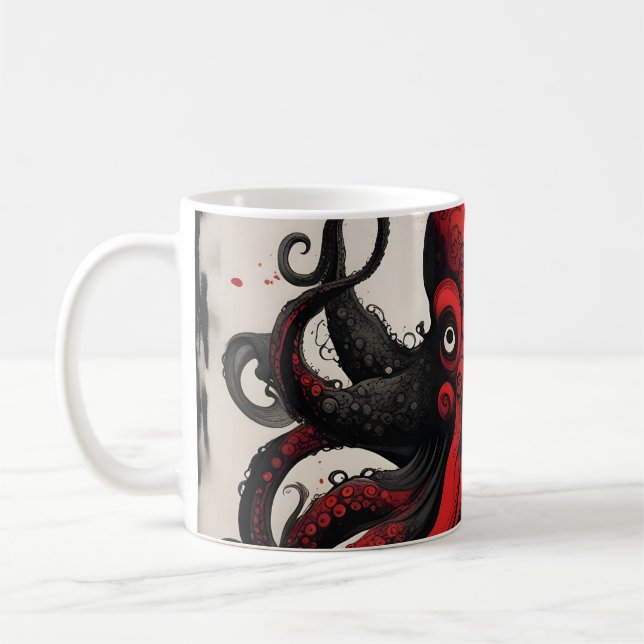 Mug Peinture d'encre asiatique de Cthulhu (Gauche)