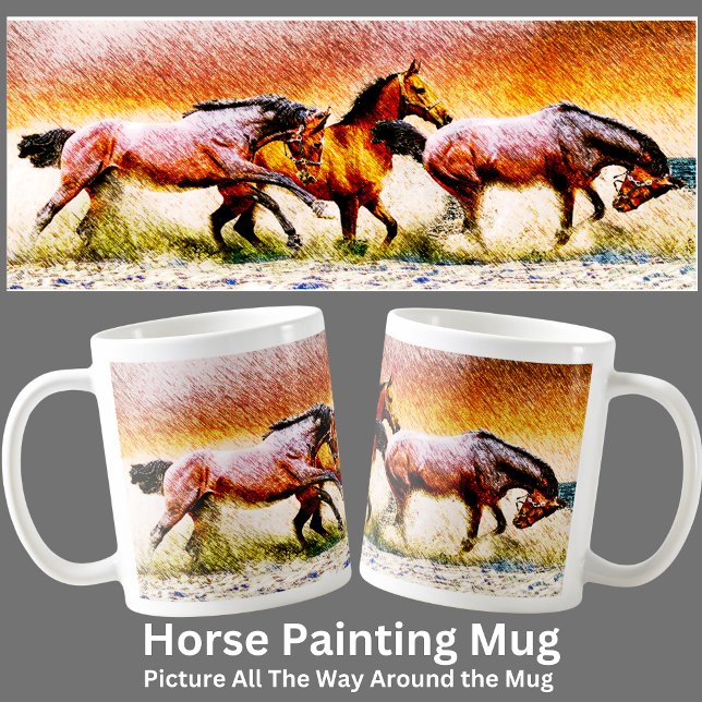 Mug Peinture des chevaux sur (Créateur téléchargé)