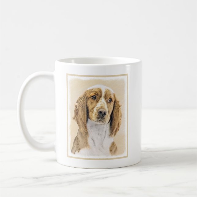 Mug Peinture d'espagnol Welsh Springer - Art original  (Gauche)