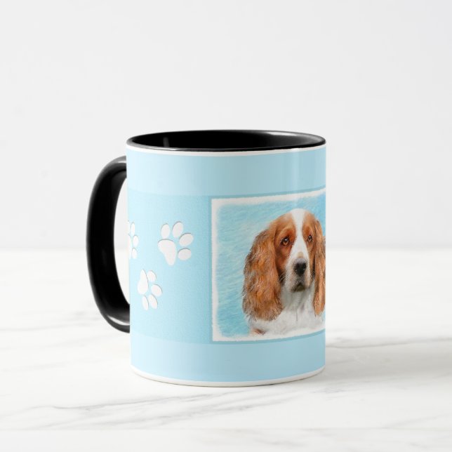 Mug Peinture d'espagnol Welsh Springer - Art original  (Devant gauche)
