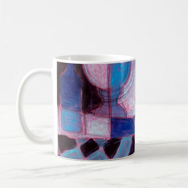 Mug Peinture/dessin de la vie morte de bouteilles styl (Gauche)