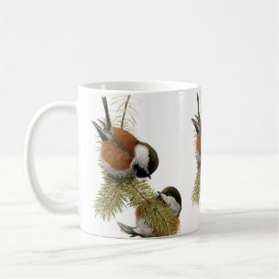 Mug Peinture d'oiseaux de poulet à dos de châtaignier