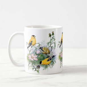 Mug Peinture d'oiseaux d'Oiseau-Chant américain