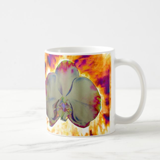 Mug Peinture d'orchidée aquarelle abstraite boho éléga (Droite)