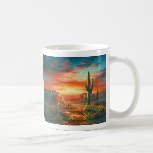 Mug Peinture d'une peinture colorée de coucher du