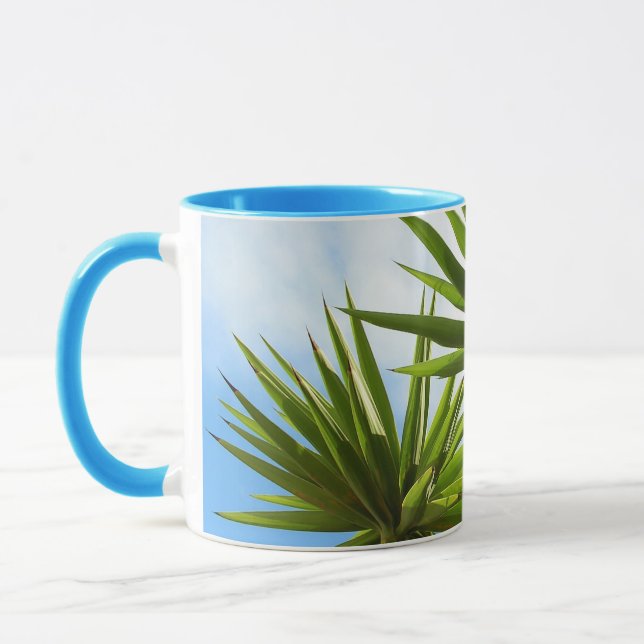 Mug Peinture Effet Photo de Feuilles de Palmier Yucca  (Gauche)
