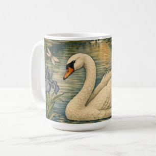 Mug Peinture élégante aquarelle vintage de cygne blanc