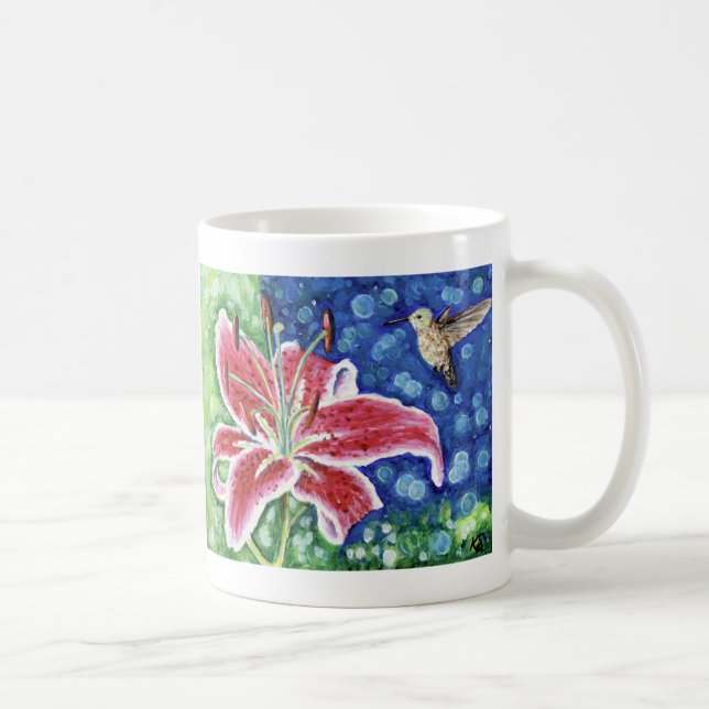 Mug Peinture en lys de colibri et de stargazer (Droite)