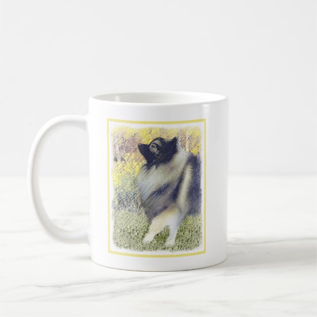 Mug Peinture en teint de Keeshond - jolie art original (Gauche)