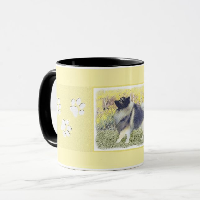 Mug Peinture en teint de Keeshond - jolie art original (Devant gauche)