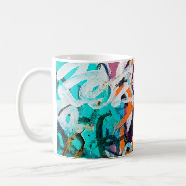 Mug Peinture endommagée en béton, patinée, murale usée (Gauche)