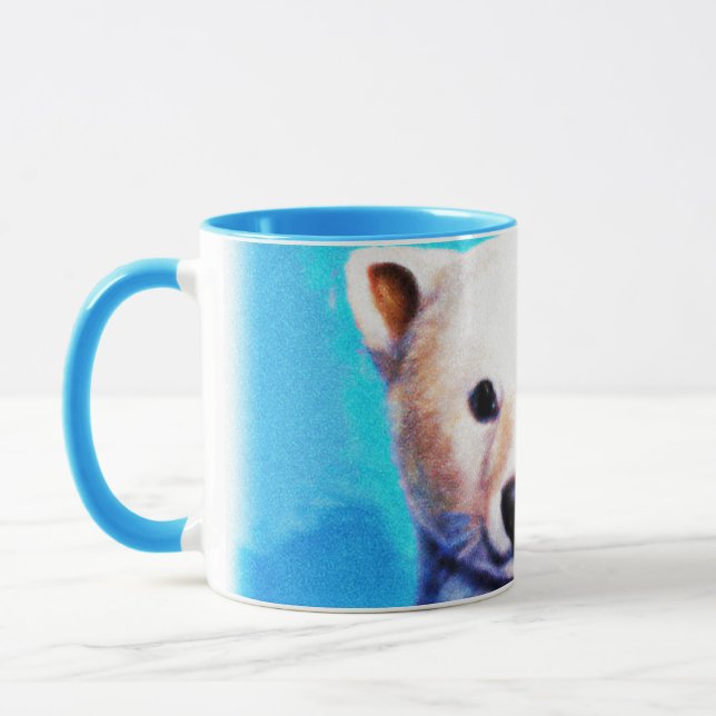 Mug Peinture étonnante d'un petit ours polaire. Comman (Gauche)