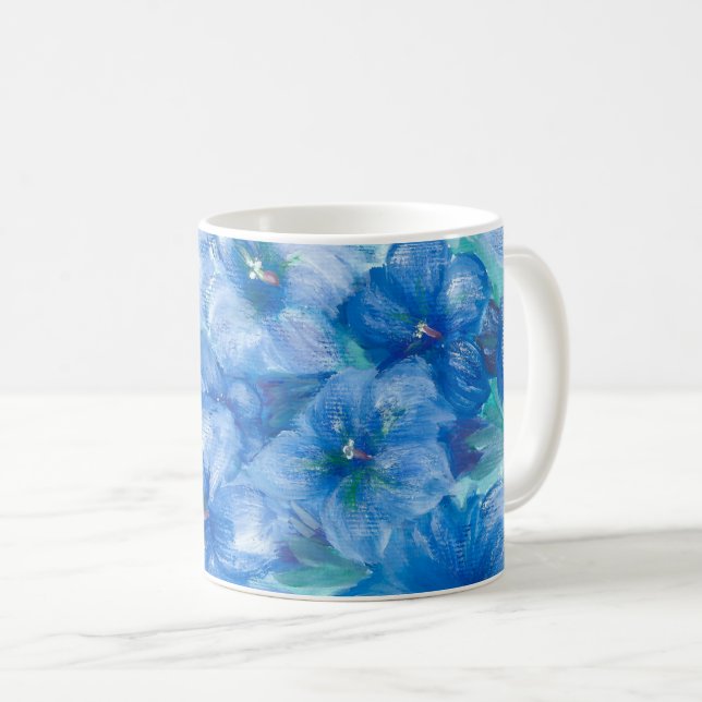 Mug Peinture Fleur sauvage Gentienne Bleue (Devant droit)
