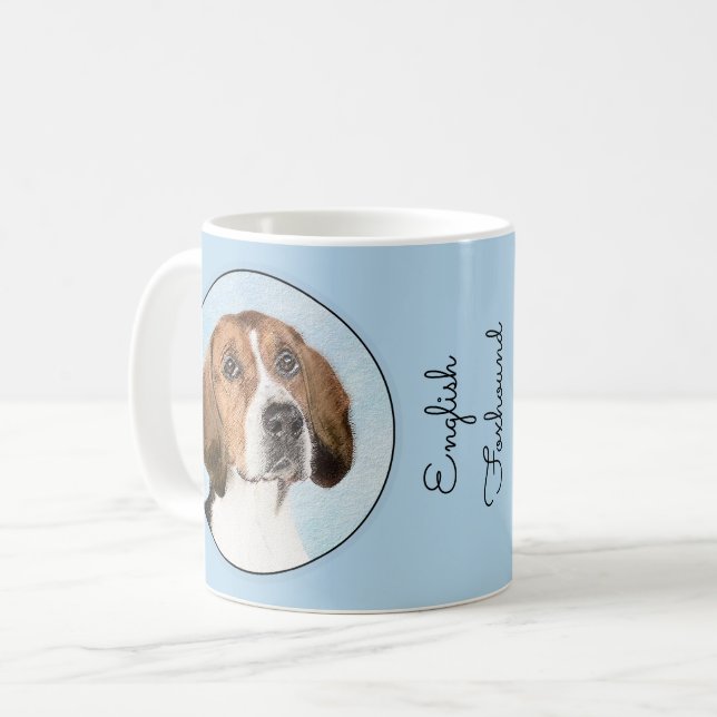 Mug Peinture Foxhound en anglais - Joli art original c (Devant gauche)