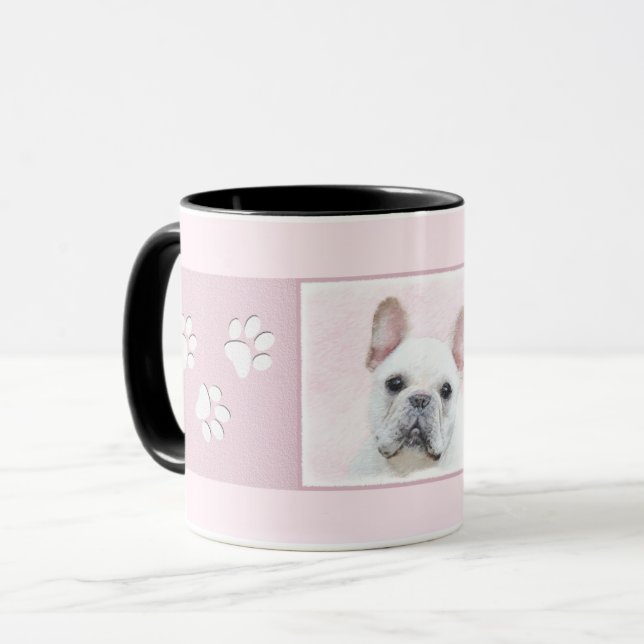 Mug Peinture française de Bulldog (Crème/Blanc) - Art  (Devant gauche)