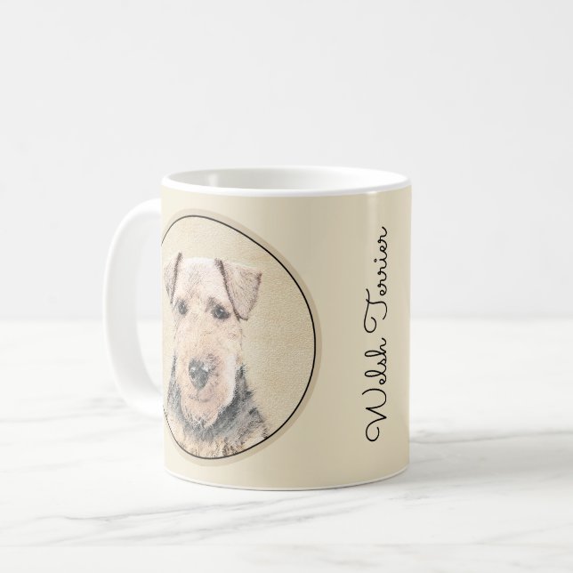 Mug Peinture galloise Terrier - Cute Original Chien Ar (Devant gauche)