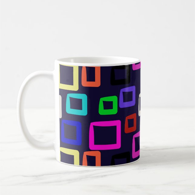 Mug peinture géométrique carré, graphisme design trans (Gauche)