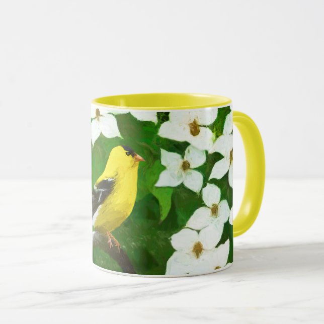 Mug Peinture Goldfinch - Cute Original Chien Art (Devant droit)