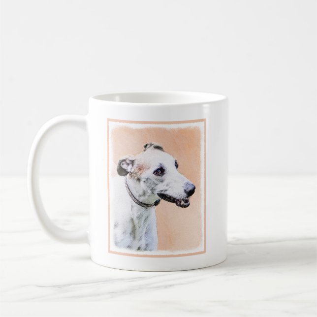 Mug Peinture Greyhound - Cute Original Chien Art (Gauche)