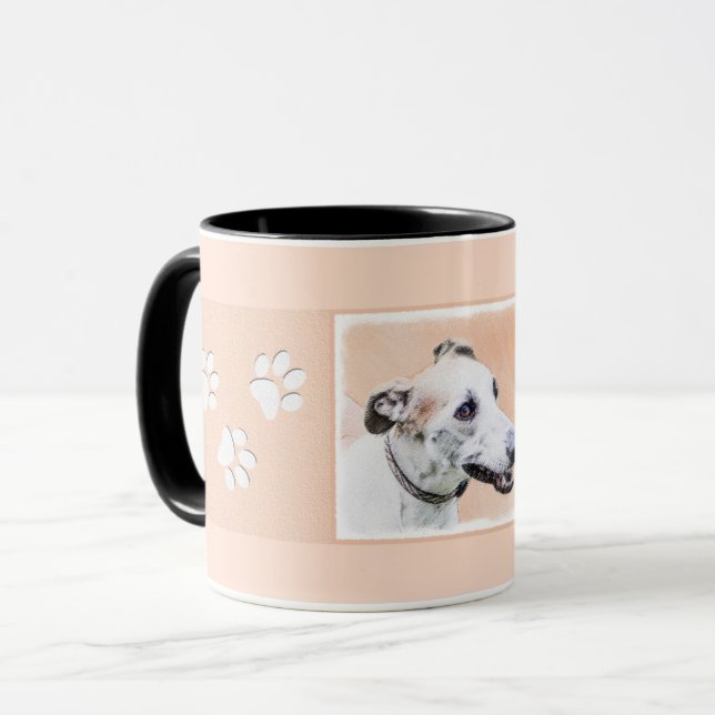 Mug Peinture Greyhound - Cute Original Chien Art (Devant gauche)