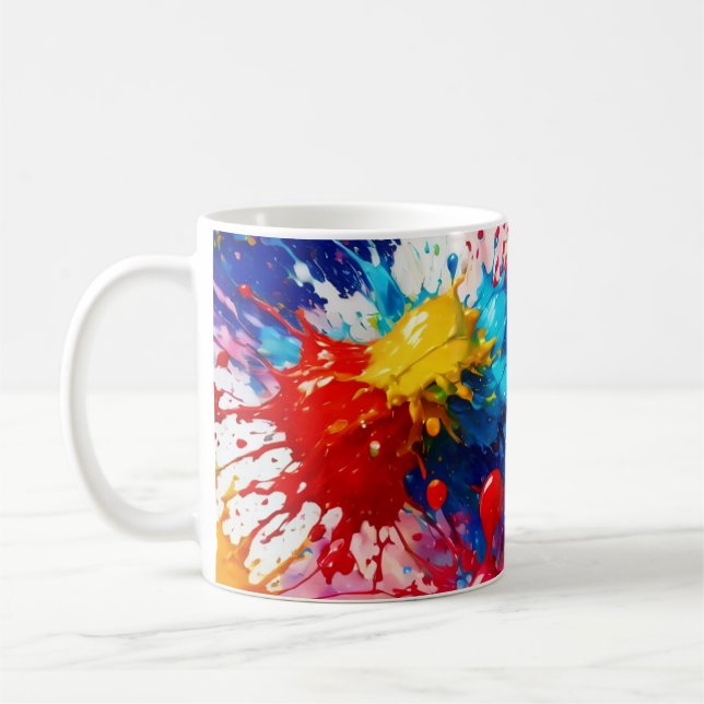 Mug Peinture humide colorée design (Gauche)