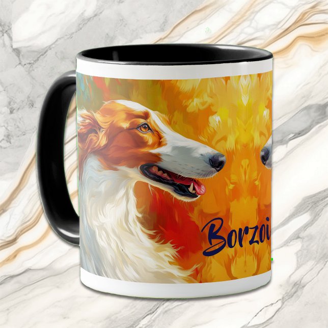 Mug Peinture impressionniste de Chien de Borzoi (Créateur téléchargé)