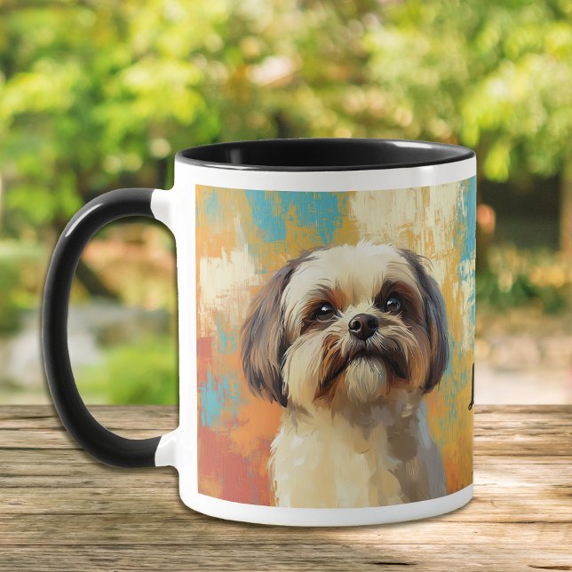 Mug Peinture impressionniste de chien Lhasa Apso (Créateur téléchargé)