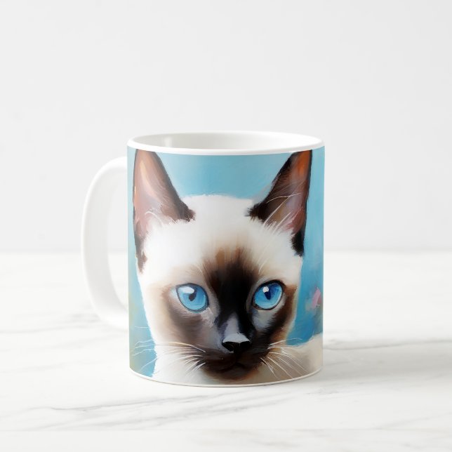 Mug Peinture impressionniste Siamese Kitten (Devant gauche)