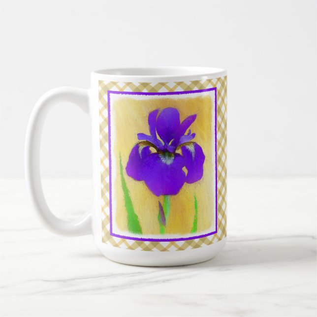 Mug Peinture Iris à pois pourpre - Chien original mign (Gauche)