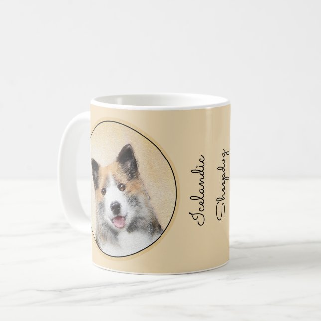 Mug Peinture islandaise pour chien de mer - Art origin (Devant gauche)